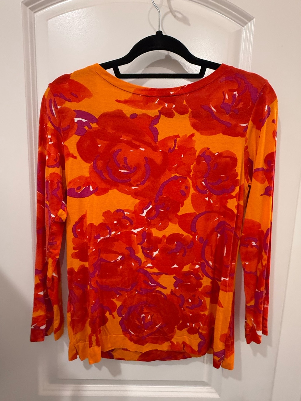 Piazza Sempione Made in Italy Floral Scoop Neck Top Orange Red Pink Designer” - Picture 7 of 8
